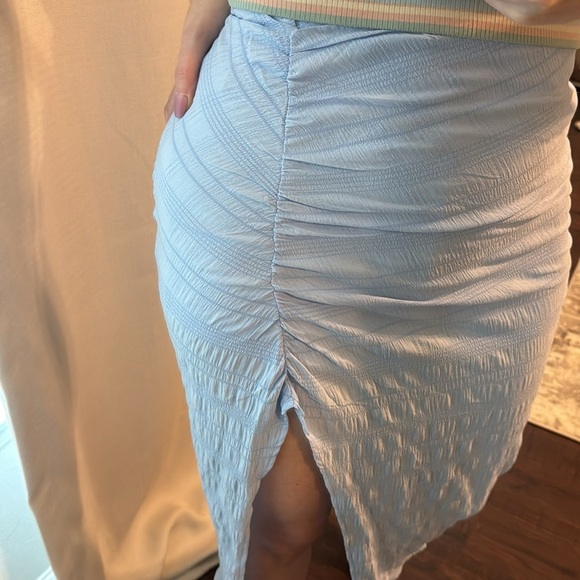 Textured Spring Summer Skirt in Baby Blue - Picture 5 of 5